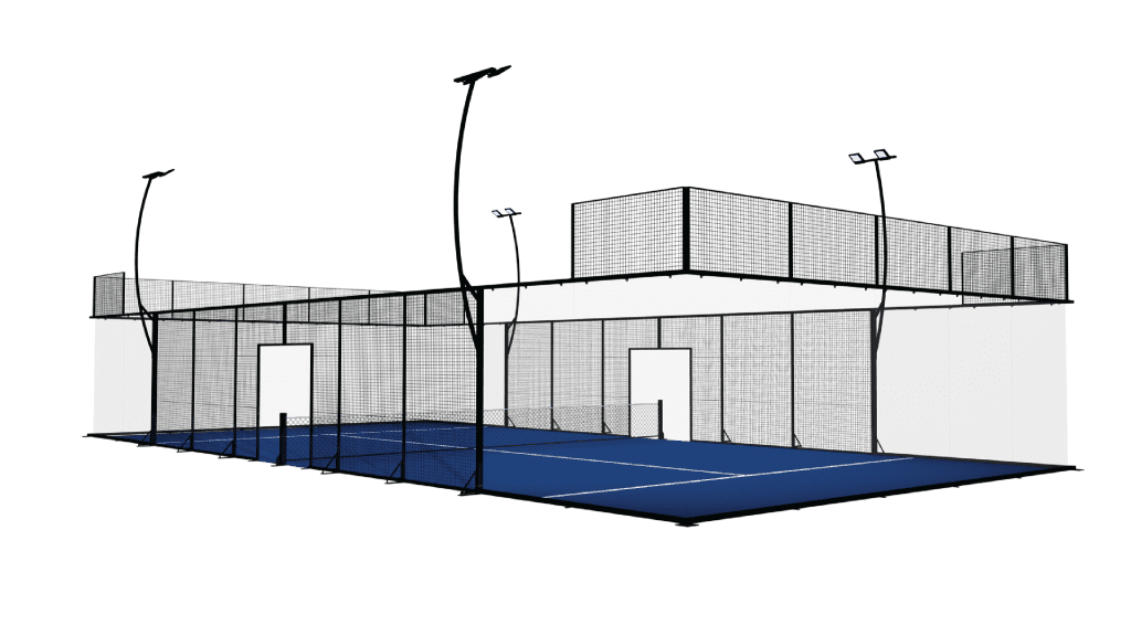 Indoor/outdoor padel court rendering