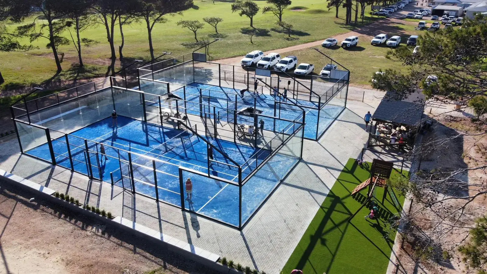 Aerial view of Pitch n Padel outdoor courts